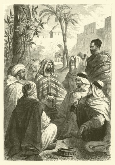 Den arabiske historiefortelleren (gravering) av Gustave Janet