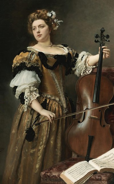 Cellospilleren, ca. 1890. av Gustave Jean Jacquet