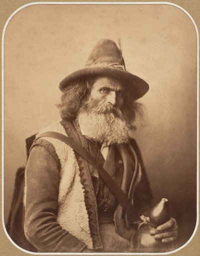 [En italiensk gatemusiker], ca. 1856. av Gustave Le Gray