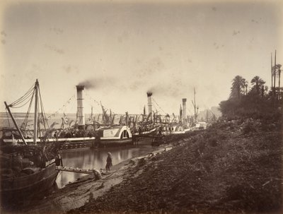 Fest av S. A. Ismaïl Pasha om bord på båtene til LL. Til A. les princes, januar 1867, 1867. av Gustave Le Gray