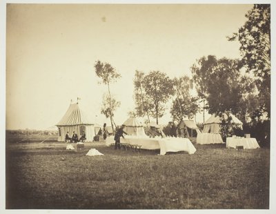 Forberedelse av keiserens bord, Camp de Châlons, 1857. av Gustave Le Gray
