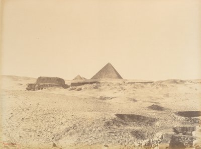 Pyramidene i Giza, 1865-69. av Gustave Le Gray