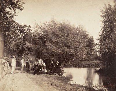 Scene nær en dam ved Petit-Mourmelon-møllen, 1857. av Gustave Le Gray