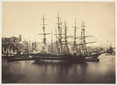 Skip i havnen ved Sète av Gustave Le Gray