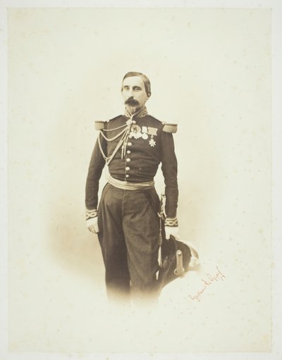 Uten tittel [fransk offiser], 1857. av Gustave Le Gray