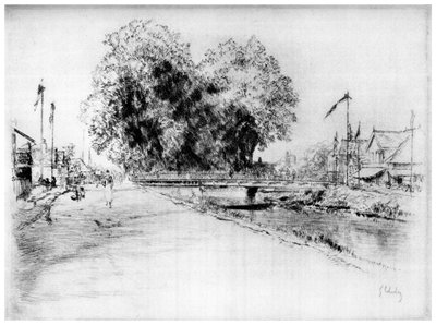 Canal a Troyes, c1880-1930 1924 av Gustave Leheutre