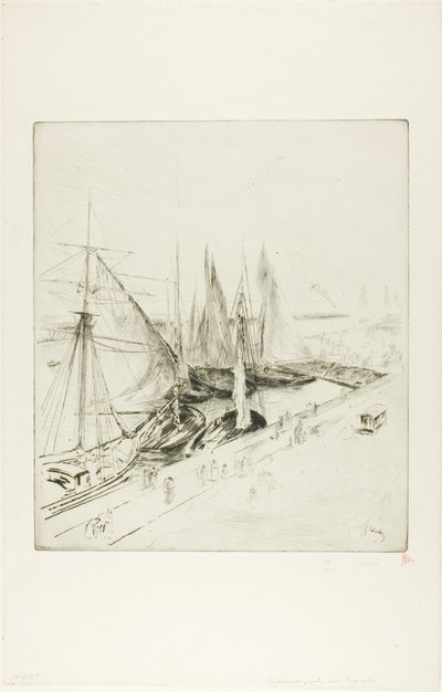 Fiskebåter i Tréport av Gustave Leheutre