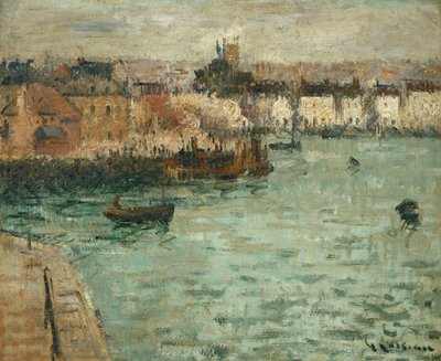 Foran havnen i Dieppe; Før Dieppe Gate, 1918-1920 av Gustave Loiseau