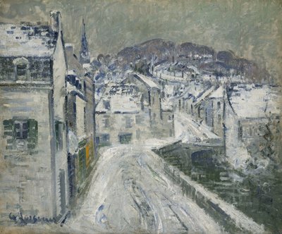 Snø i Pont-Aven; Neige a Pont-Aven, 1922 av Gustave Loiseau