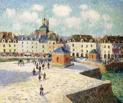 Kaien ved Dieppe i sollys, 1905 av Gustave Loiseau