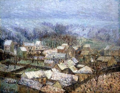 Winter at Pontoise (olje på lerret) av Gustave Loiseau