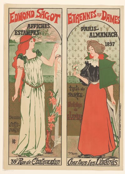 Edmond Sagot-plakat Edmond Sagot nyttårsaften til damene (tittel på objekt) av Gustave Marie