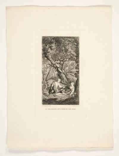 Landsbyboeren som ser etter kalven sin av Gustave Marie Greux