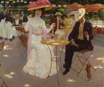 Kaféscene av Gustave Max Stevens