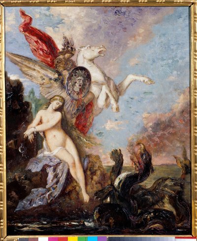 Andromede chainee to a rock er levert av Persee Painting av Gustave Moreau (1826-1898) av Gustave Moreau