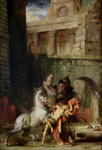 Diomedes blir spist av hestene sine, 1865 av Gustave Moreau