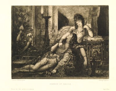 Frankrike, Paris, Samson og Delilah av Gustave Moreau (1826-1898), heliografi av Gustave Moreau