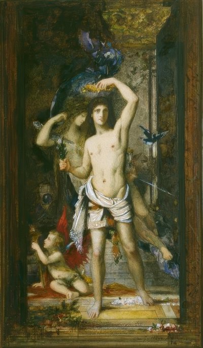 Den unge mannen og døden av Gustave Moreau