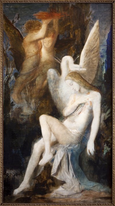 Leda og svanen (olje på lerret) av Gustave Moreau