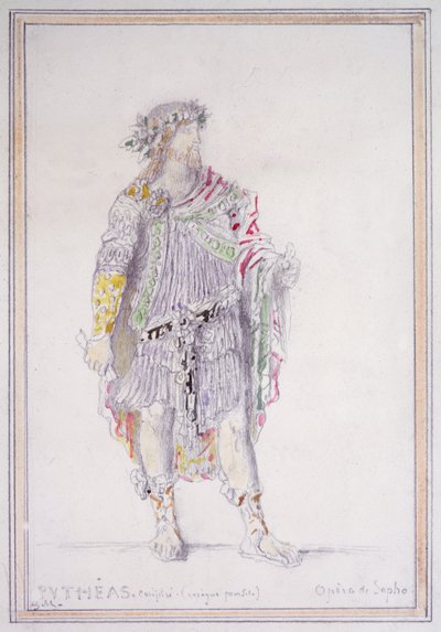 Pythéas, konspirator og full parasitt, karakter fra Opèra de Sapho (blyant med akvarell og gouache på papir) av Gustave Moreau