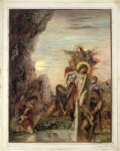 Gravleggingen, ca. 1867 av Gustave Moreau