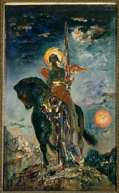 The Park and the Angel of Death Maleri av Gustave Moreau (1826-1898) Søn. 1,10 X 0,37 m. Paris, Musee Gustave Moreau av Gustave Moreau