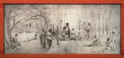 Art Nouveau-ramme for Pierre Puvis de Chavannes (1824-1898) tegning, av Gustave Serrurier-Bovy (1858-1910), Frankrike av Gustave Serrurier Bovy