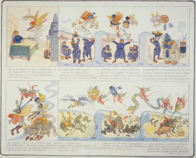 1. verdenskrig / jul 1916 / fransk karikatur av Gustave Wendt