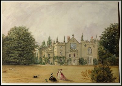 Utsikt over Strawberry Hill, Middlesex fra hagene (wc) av Gustavus Ellinthorpe Sintzenich