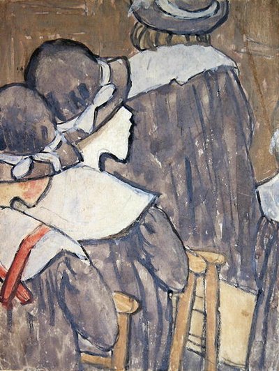Barn i en kirke (kroppsfarge over spor av blyant på papir) (se også 130312, 281886) av Gwen John