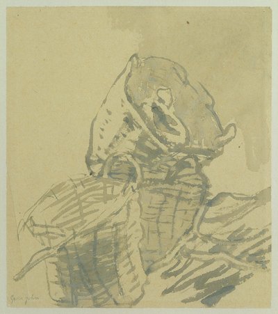 Fishermens Baskets (grå vask på papir) av Gwen John