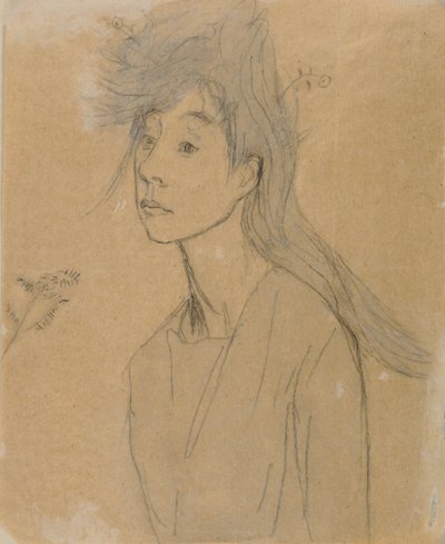 Ophelia: Portrait Imagine, ca. 1910 (kritt og vask på papir) av Gwen John