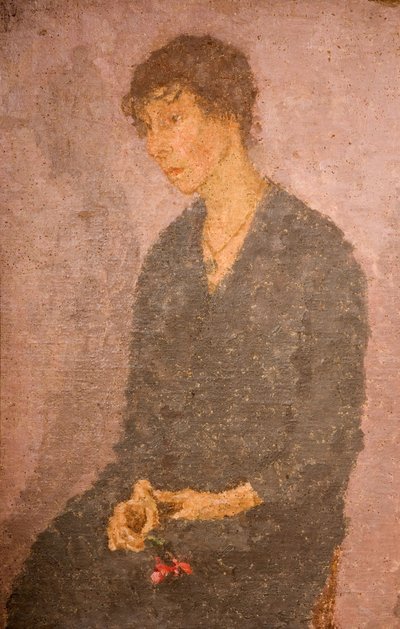Kvinne som holder en blomst, 1908-1922. av Gwendolen Mary John