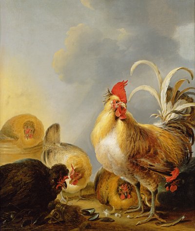 En gruppe gårdsfugler, 1643 av Gysbert Hondecoeter