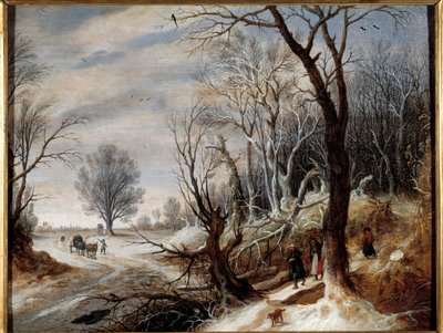 Snølandskapsmaleri av Gysbrecht Lytens (1586-1656) 1600-tallet. Quimper kunstmuseum av Gysbrecht Lytens or Leytens