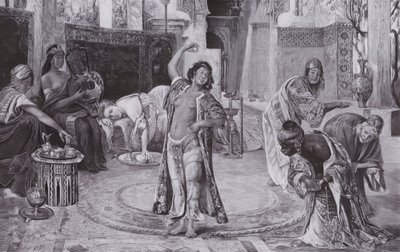 Underholdning i haremet (litho) av Gyula Tornai