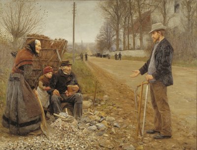 Folk ved en vei av H.A. Brendekilde