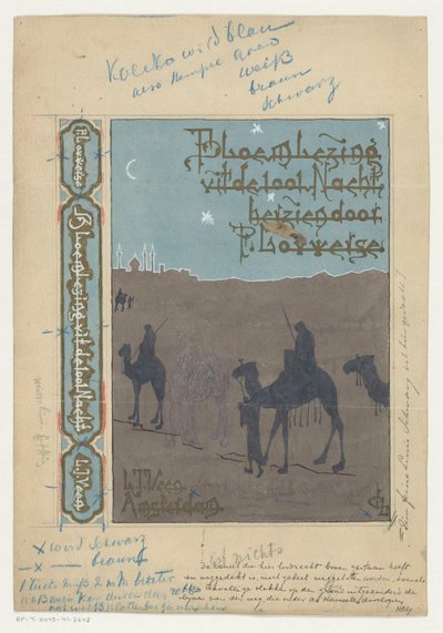 Bindende design for: Pieter Louwerse, Anthology from the Thousand and One Night, 1910 av H.C. Louwerse (signed by artist)