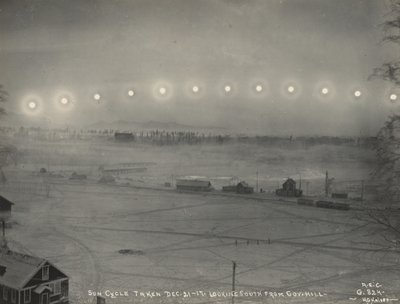 Solsyklus Tatt 21.-17. desember. Ser sørover fra Gov. Hill, 1917. av H.G Kaiser