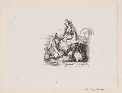 Illustrasjon til "Den flygende kofferten" i H.C. Andersen, "Eventyr og historier", bind 1 av H.P. Hansen