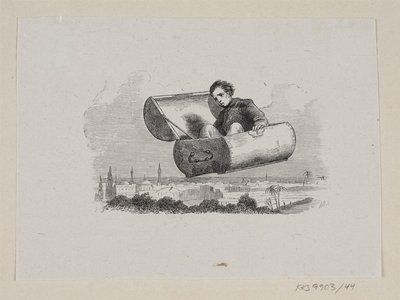 Illustrasjon til "Den flygende kofferten" i H.C. Andersen, "Eventyr og historier", bind 1 av H.P. Hansen