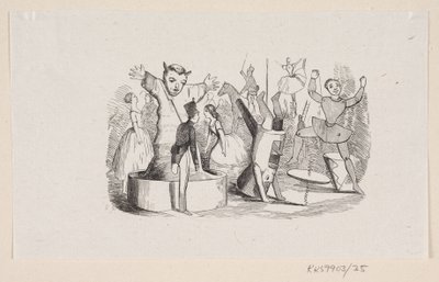 Illustrasjon for "Den standhaftige tinnsoldaten" i H.C. Andersen, "Eventyr og historier", bind 1 av H.P. Hansen