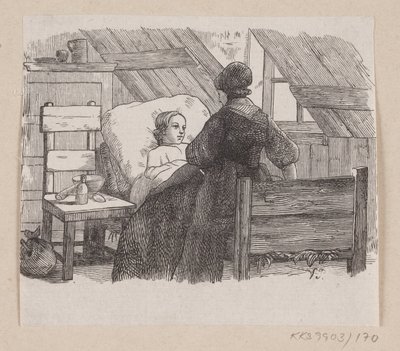 Illustrasjon for "Fem fra en ertebelg" i H.C. Andersen, "Eventyr og historier", bind 2 av H.P. Hansen