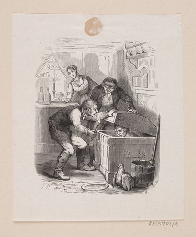 Illustrasjon til "Lille Claus og store Claus" i H.C. Andersen, "Eventyr og historier", bind 1 av H.P. Hansen