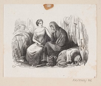 Illustrasjon til "Lykkens Kalosker" i HC Andersen, "Eventyr og historier", bind 1 av H.P. Hansen