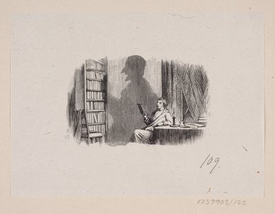 Illustrasjon for "Skyggen" i HC Andersen, "Fairy Tales and Stories", bind 2 av H.P. Hansen