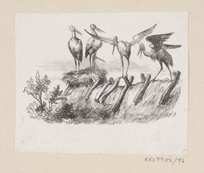 Illustrasjon til «Storkene» i H.C. Andersen, "Eventyr og historier", bind 1 av H.P. Hansen