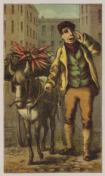 Costermonger (farge litho) av H.W. (after) Petherick
