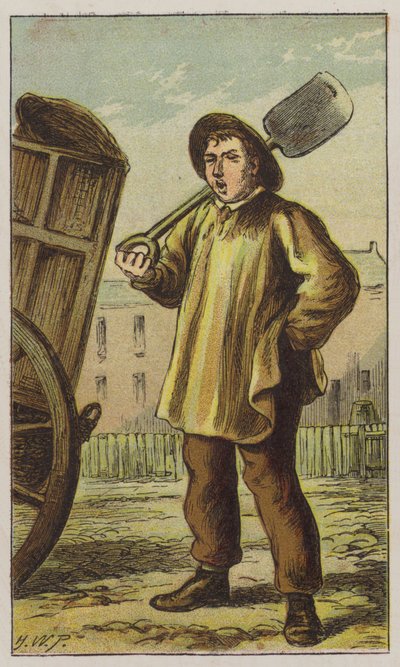 Dustman (farge litho) av H.W. (after) Petherick