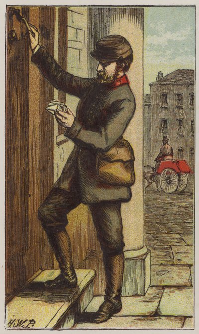 Postmann (farge litho) av H.W. (after) Petherick